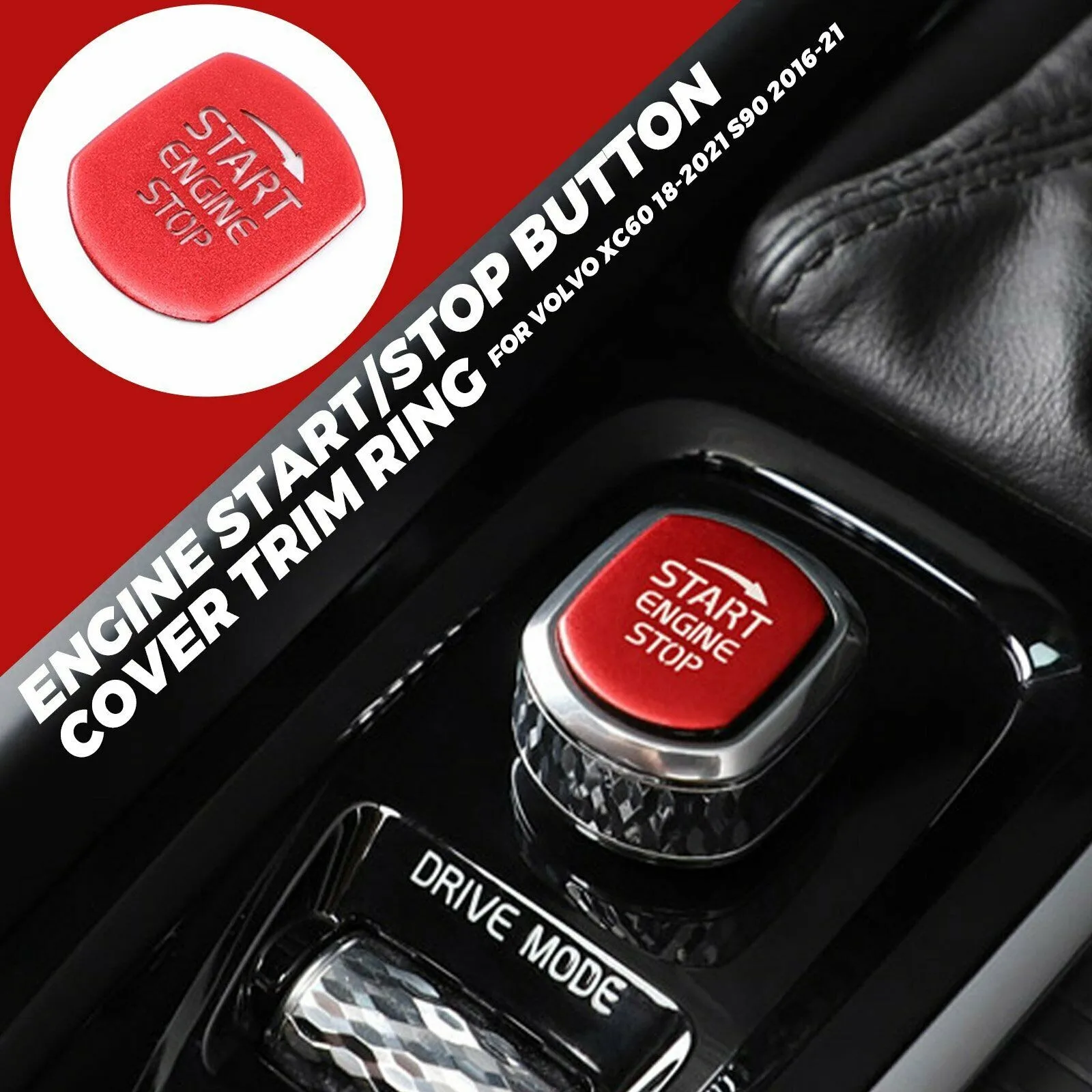 

QC Test Button Cover XC60 1PCS 2016-21 Aluminum Alloy For Volvo Guarant