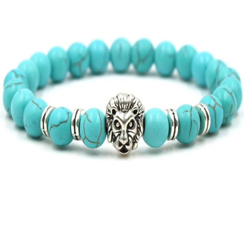 Браслет с бирюзовым камнем 8 мм 7 5 дюйма | Украшения и аксессуары