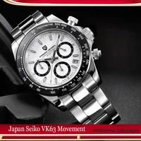 pagani design mens watches quartz watch stainless steel 100m waterproof top brand luxury chronograph vk63 relogio masculino