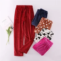 winter warm women home pants flannel home clothes lounge wear thick flannel womens pajamas pants winter homewear female pajamas