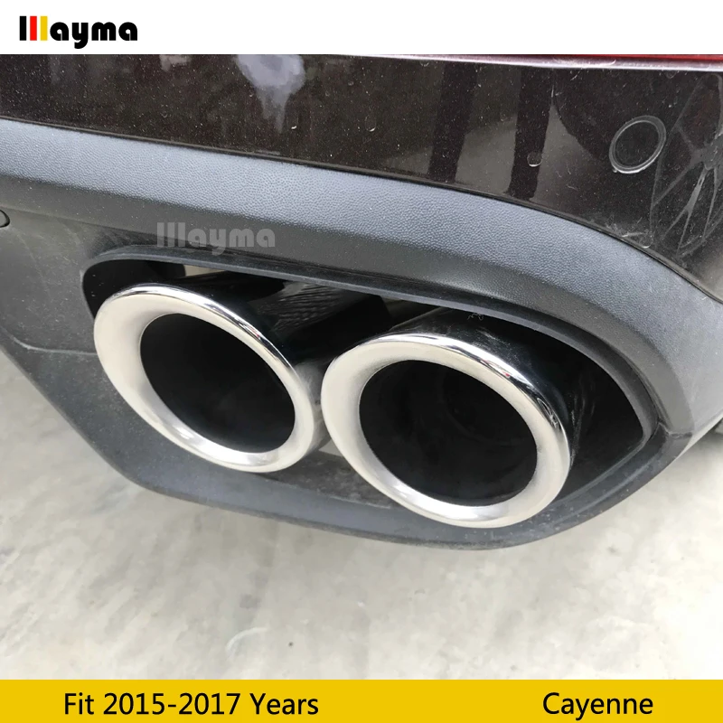 Electroplate Tail Exhaust Tips Muffler Pipe For Porsche Cayenne 2015 2016 2017 year Stainless steel mufflers | Автомобили и