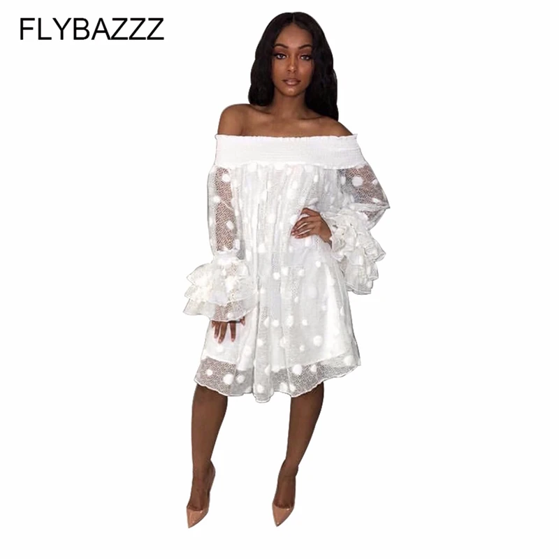 Женское Сетчатое пляжное платье с открытыми плечами белое кружевное миди