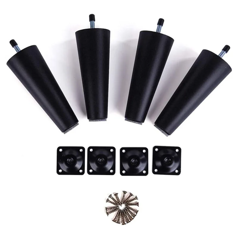 Мебельные ножки 4 шт. 6 дюймов круглые конические пластиковые для диванов сменные