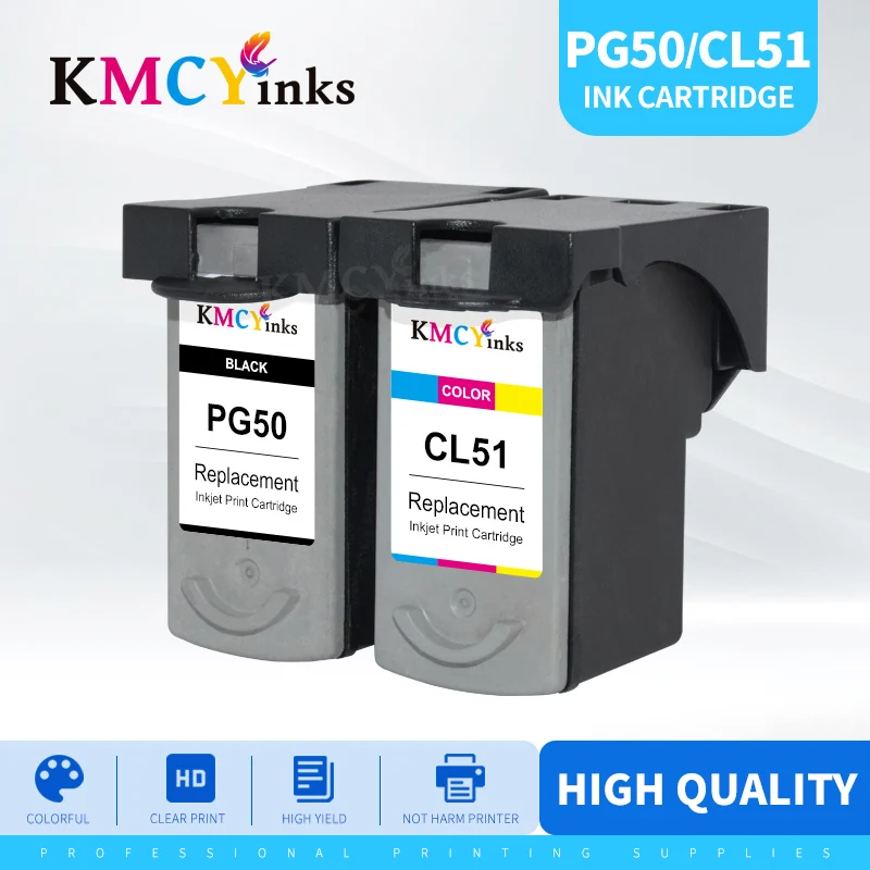Чернильный картридж KMCYinks PG 50 совместим с принтером Canon PG50 CL51 PG-50 Pixma MP450 MP460 MX300 MX310