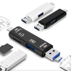 Устройство чтения карт Micro SD USB 2,0, кардридер для USB Micro SD, адаптер для флэш-накопителя, устройство чтения смарт-карт памяти типа C, кардридер