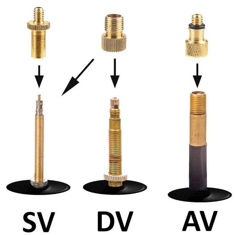 14Pcs Bicycle Valve Conversion Nozzles Presta to Schrader Adapter SV AV DV Pump Needles Bike Converter | Спорт и развлечения