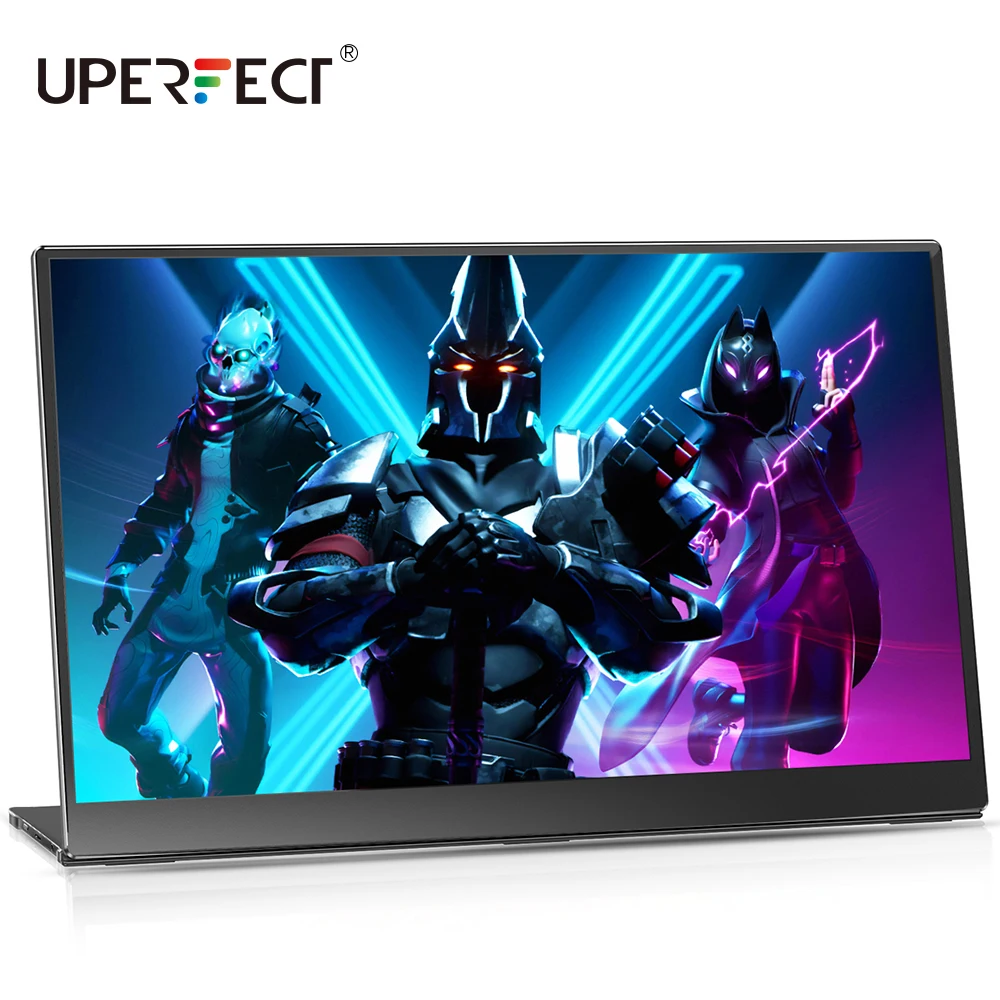 구매 UPERFECT-15.6 인치 휴대용 모니터 144Hz 디스플레이 Xbox Ps4 스위치 게임 PC 컴퓨터 노트북 화면 HDMI DP, 스마트 스탠드