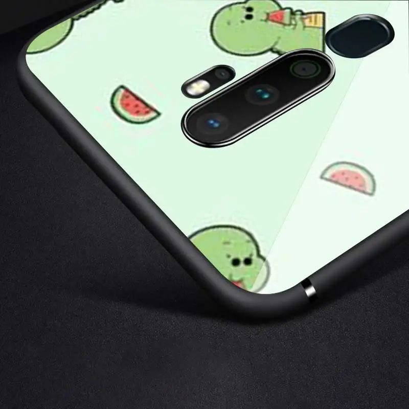 

Cute Cartoon Dinosaur for OPPO Reno 2 Z 2Z 2F 3 4 Pro 5G F7 A5 A9 2020 Super Bright Black Phone Case Soft Cover Shell