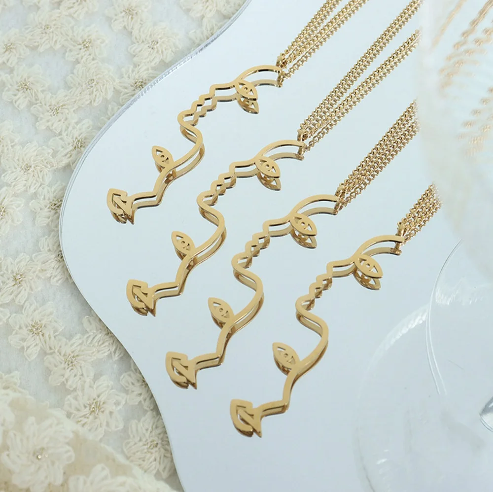 

Женское Ожерелье во французском стиле из нержавеющей стали 316L, длинное ожерелье с человеческим лицом, цепь с большим кулоном для девочек-по...