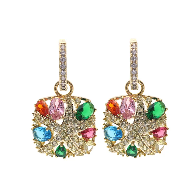 Новые модные ювелирные украшения SWOUR Разноцветные серьги-кольца Huggie с