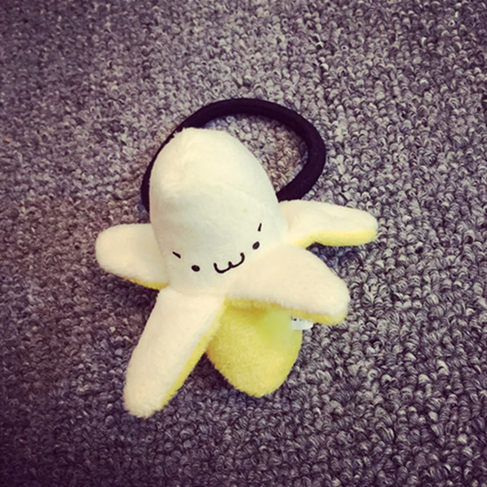 【 2 модели 】 пилинг банан креативное кольцо для волос милая плюшевая кукла