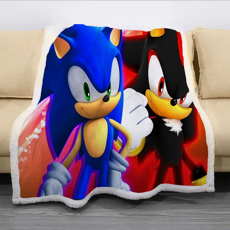 

Cartoon Sonic Funny Character 3D Print Throw Blanket Flannel Blanket For Beds Home Textiles Luxury Kids Gift Children Hot Sale