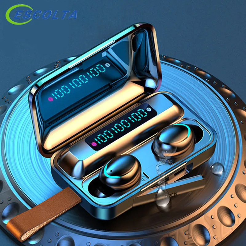 

F9 TWS Bluetooth 5.0 Earphones 2200mAh Charging Box Wireless Earphone 9D Stereo Sports Waterproof Earbuds With Microphone