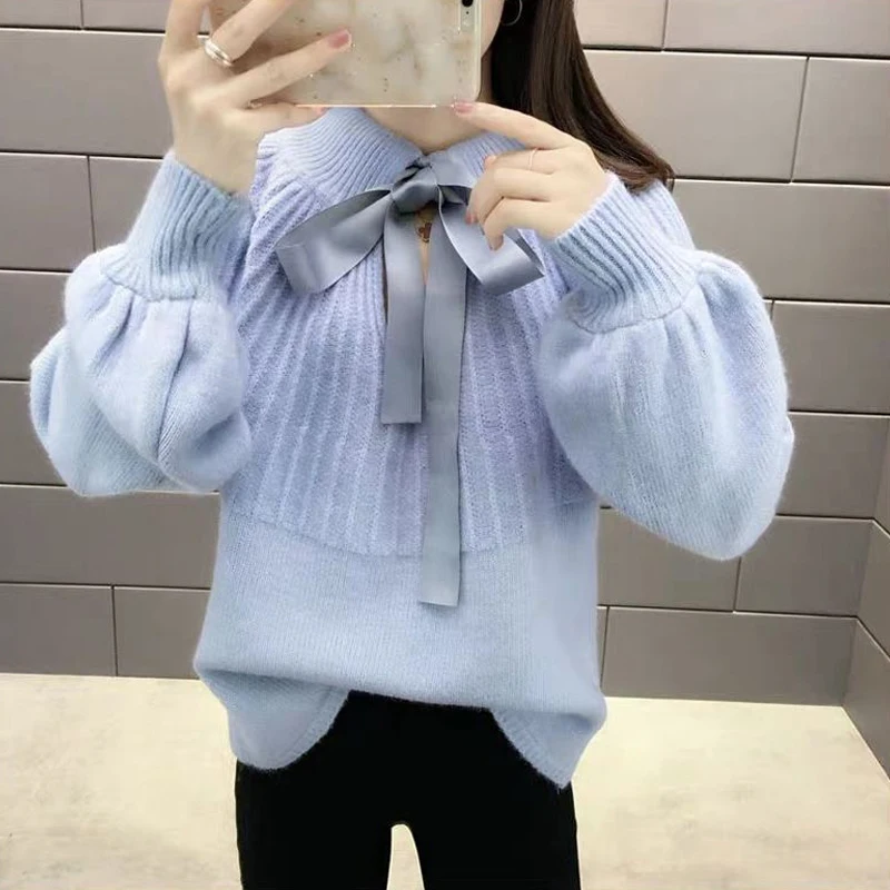 Womens Sweaters 2020 Autumn Women's Solid Color Knitted Sweater Female Knit O-Neck Pullover Ladies Pull Jumper | Женская одежда