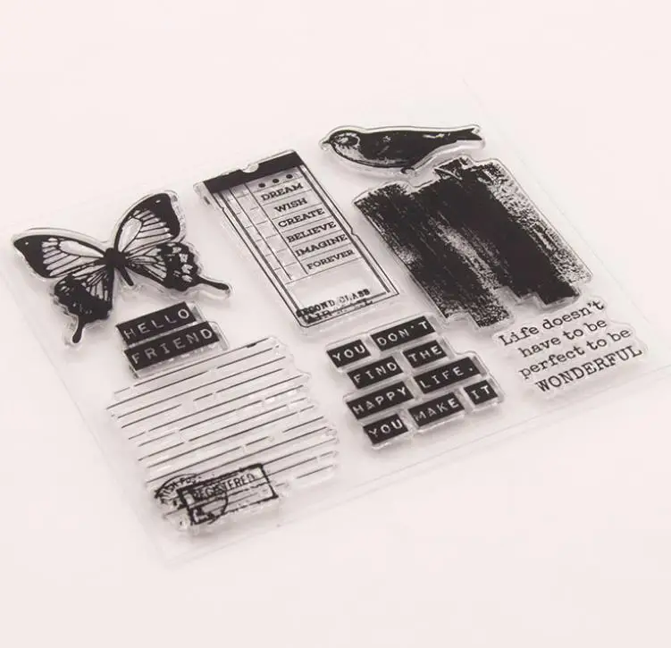 1 шт. креативный красивый бабочка птица прозрачный чистый силикон штамп для