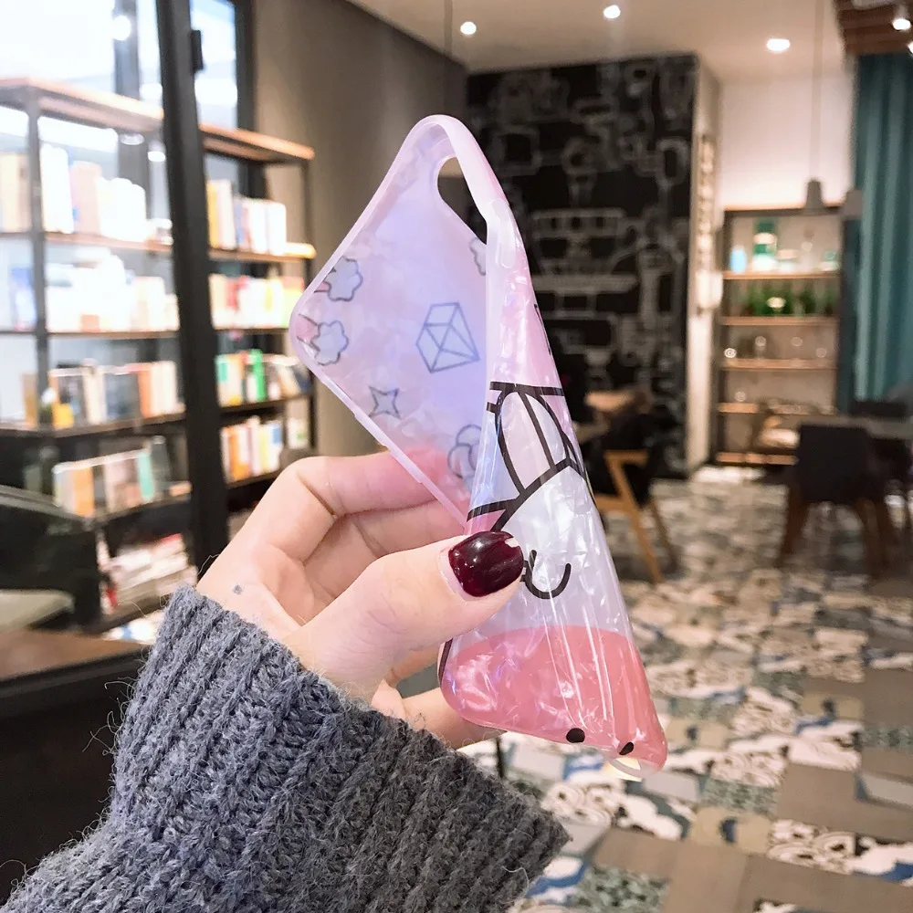 Милый телефон с единорогом чехол для Redmi Note 7 Чехол Блестящий розовый мягкий