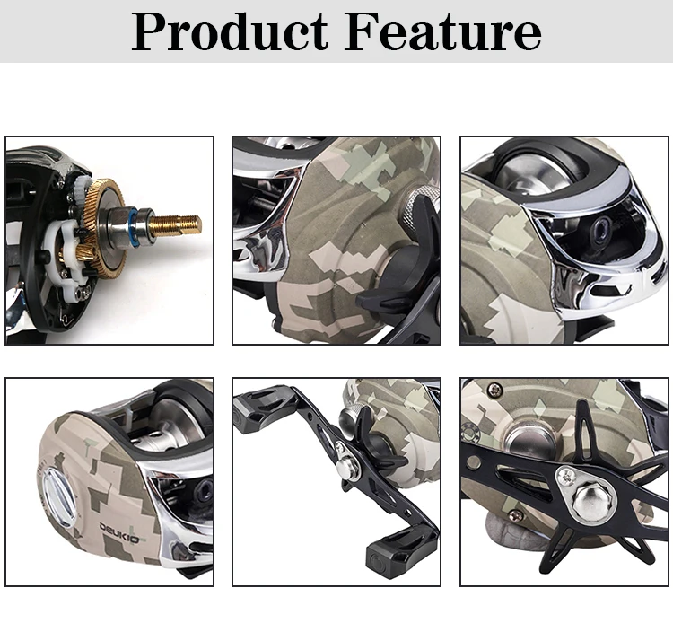 

7.3:1 High speed ratio camouflage drop wheel Luya magnetic brake metal Bait Casting Fishing reel