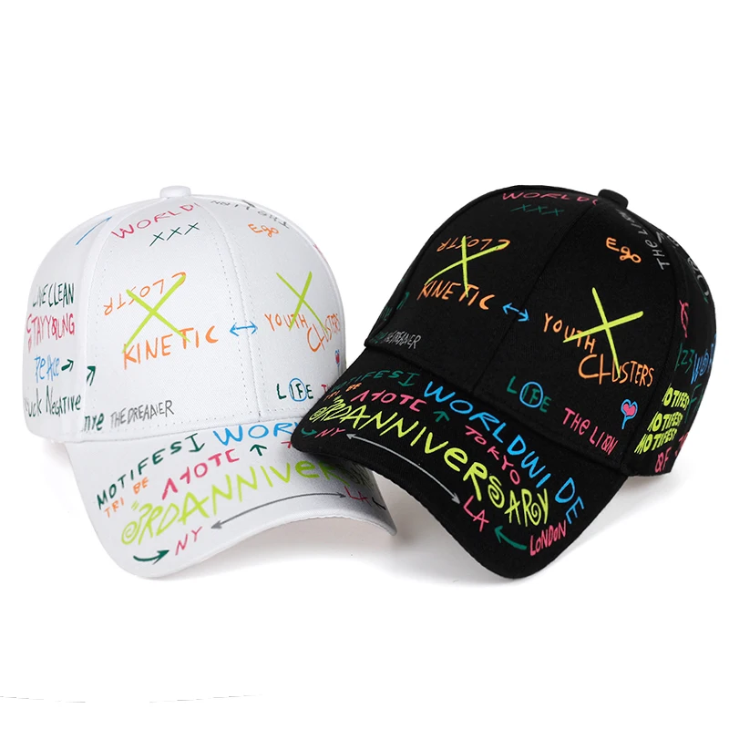 

High quality fashion Graffiti printing baseball cap Spring summer outdoor leisure hat Adjustable hip hop street hats Unisex caps