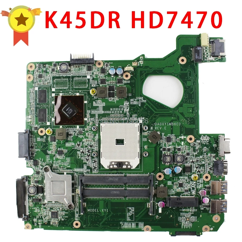 Материнская плата K45DR HD7470M 1 ГБ для ASUS A45D A45DR K45D материнская ноутбука тест на