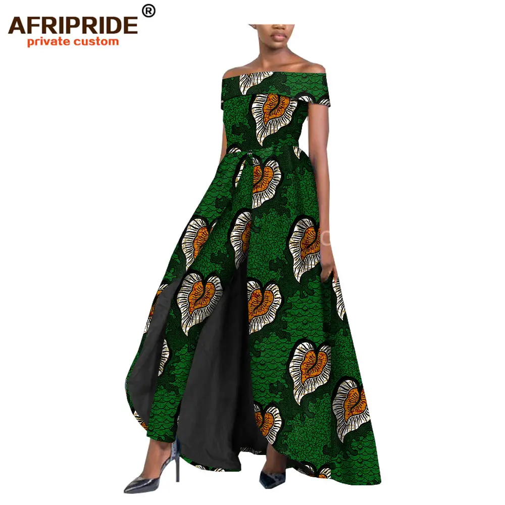 Женский костюм из 2 предметов в африканском стиле длинное платье с разрезом +
