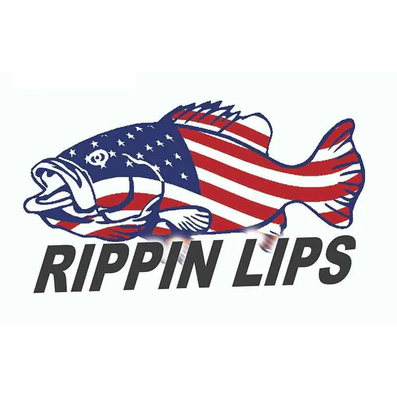 

Creative Car Sticker Rippin Lips Usa Bass Fishing Accessories Vinyl PVC 13cm*7cm Motorcycle Windshield Car Styling Decal