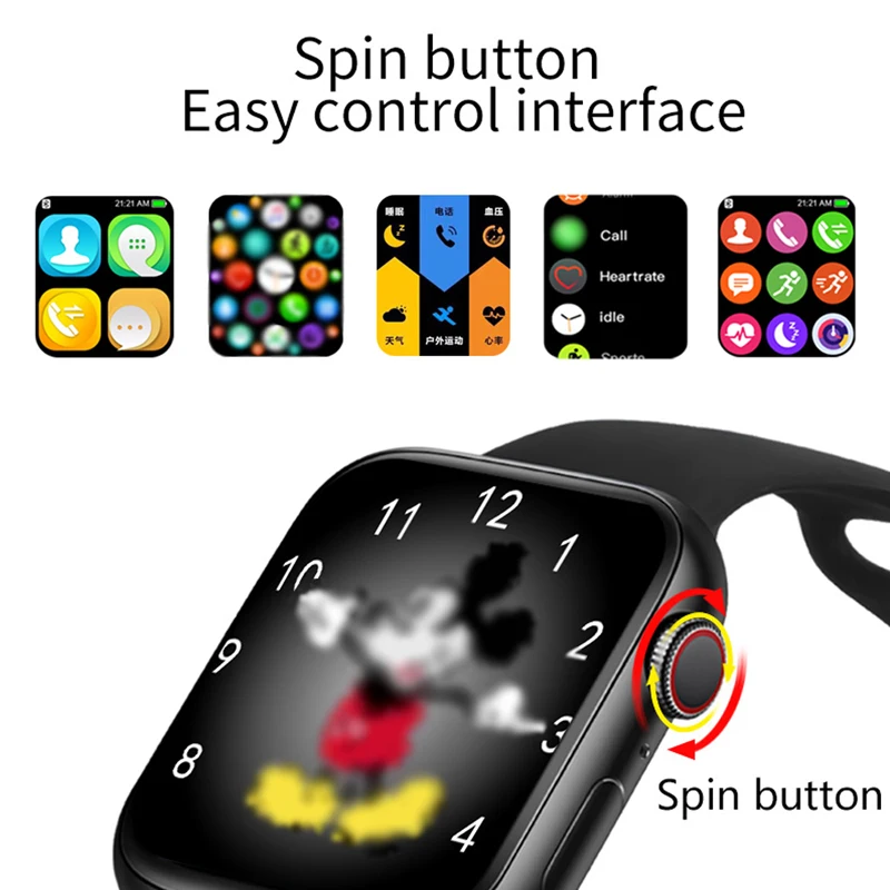 

2021 IWO HW22 Smart Watch Series 6 1.75 inch HD Bluetooth Call Waterproof Heart Rate Monitor New DIY Face For androis ios