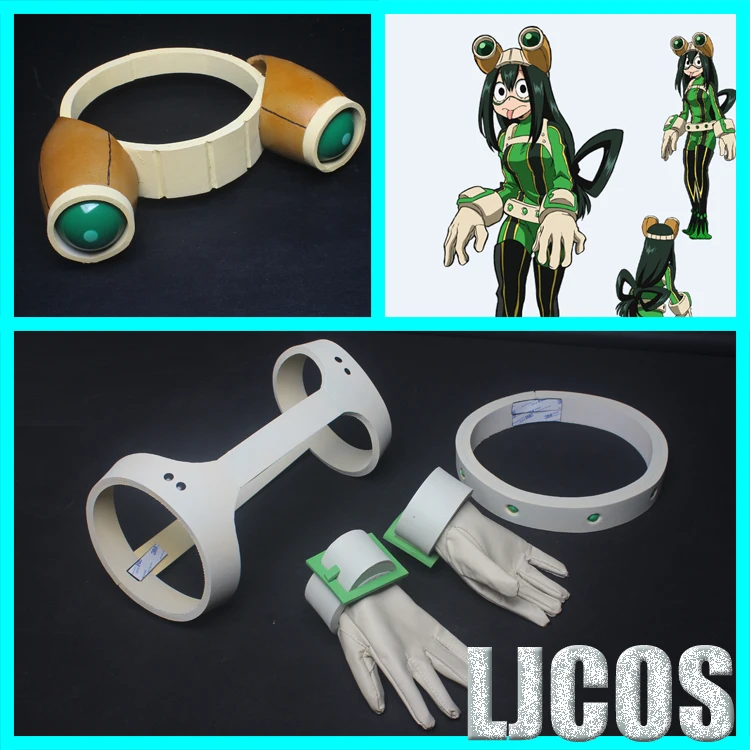 

Anime My Hero Academia Asui Tsuyu Glasses headband belt Cosplay Costume Men Women Student Gloves Wig Sets Hair Accessories Gifts