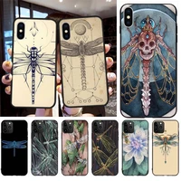 art dragonfly fly tattoo soft silicone tpu phone cover for iphone 11 pro xs max 8 7 6 6s plus x 5s se 2020 xr case