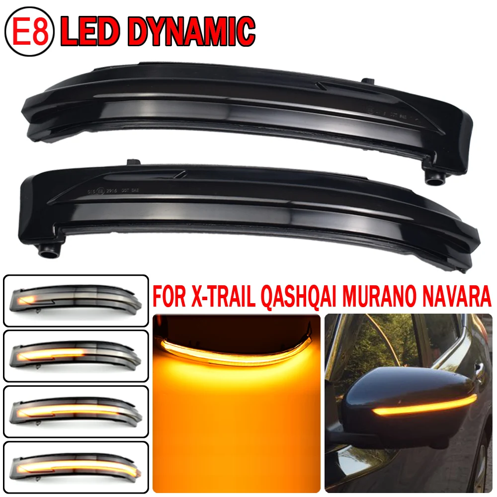 

2pcs For Nissan Murano Z52 2015-2019 LED Dynamic Turn Signal Light Side Mirror Blinker Sequential Lamp