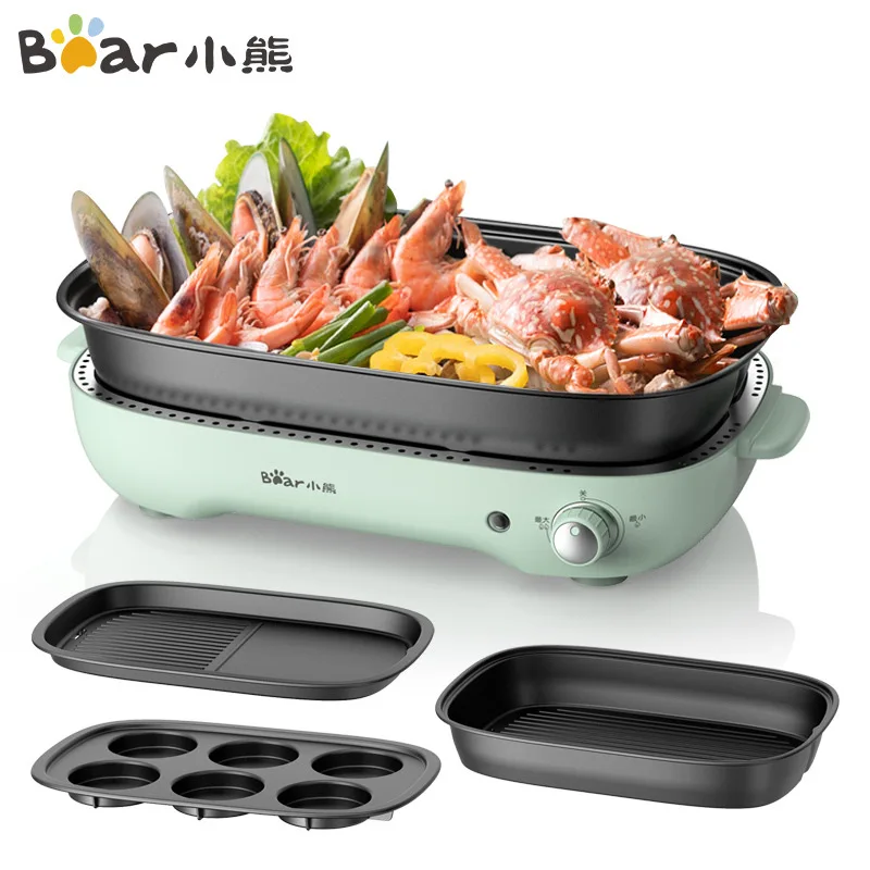 

Electric Hot Pot Barbecue All-in-one Hot Pot Home Multi-purpose Cooking Pot Roast Pot Electric Cooking Pot Bear.