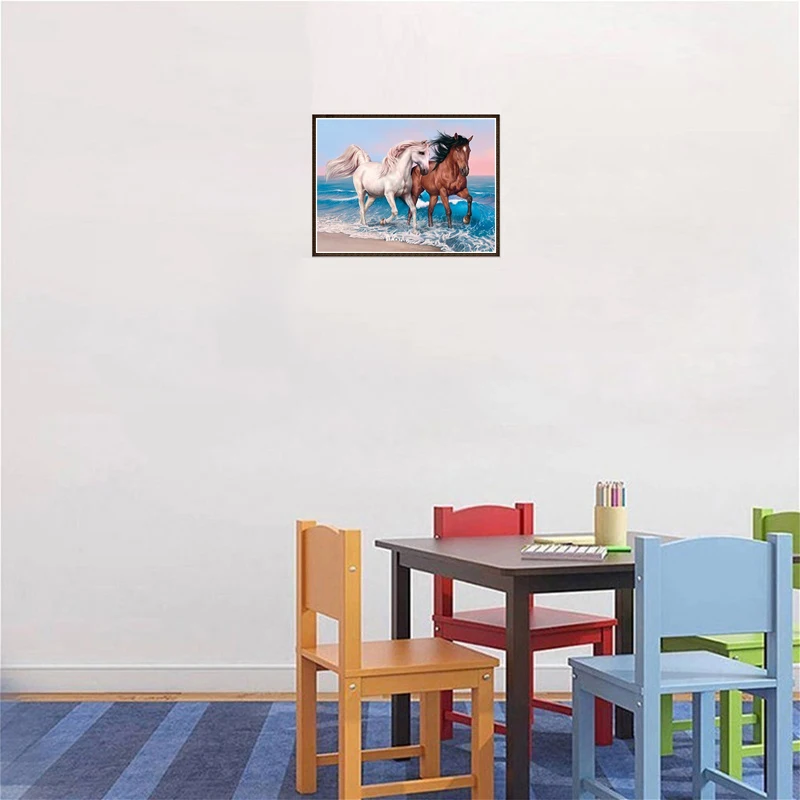 Сделай Сам лошадь 5D алмазная живопись вышивка крестом полный круглый бриллиант