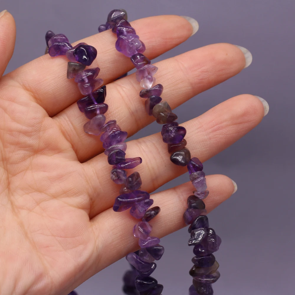 

Natural Semi-precious Stones and Deep Amethyst Crushed Stone Beads Size 5-8mm Length 40 Cm Making DIY Exquisite Handicraft Gifts