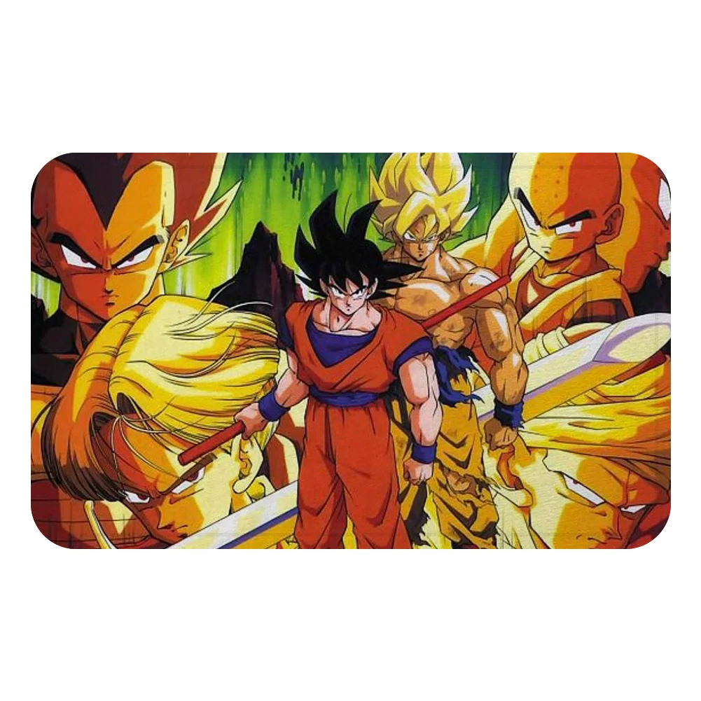 Сон Гоку мультфильм Dragon Ball коврик с рисунком из аниме коврик для ванной декоративные Противоскользящие коврики комната автомобиль пол бар ковры домашний декор для дверей подарок - Цвет: Армейский зеленый