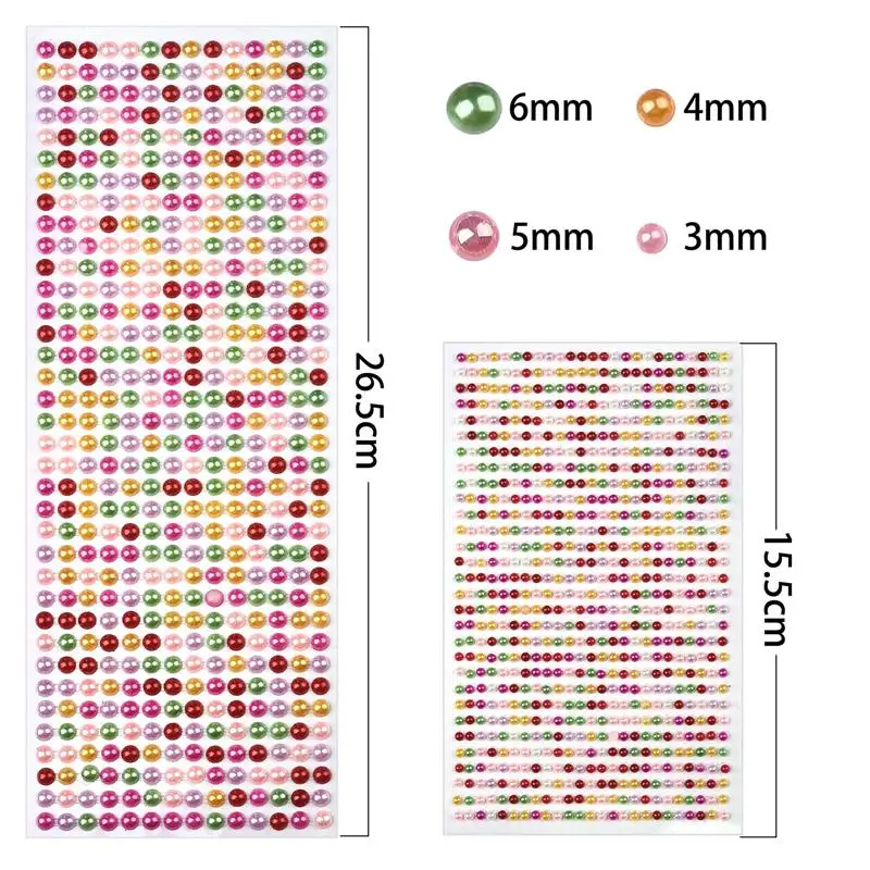 Самоклеящиеся акриловые жемчужины 1200 шт./компл. 3 мм для телефона ПК