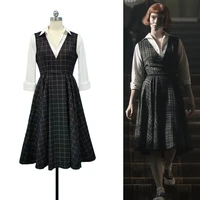 takerlama the queens gambit costume beth harmon dress winter vintage woolen dress plaid sleeveless uniform party outfits