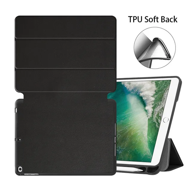 MTT светильник чехол для iPad 9,7 дюймов ТПУ кожаный флип чехол для планшета умный Авто Режим сна/Пробуждение Чехол для iPad Air 2 Air 1 - Цвет: Black