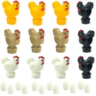 Строительные блоки MOC для животных, фермы, курица, свинка, собаки, цыплята, животные, город, сделай сам, растение, яйца, аксессуары, Минифигурки, детали, модель, игрушки