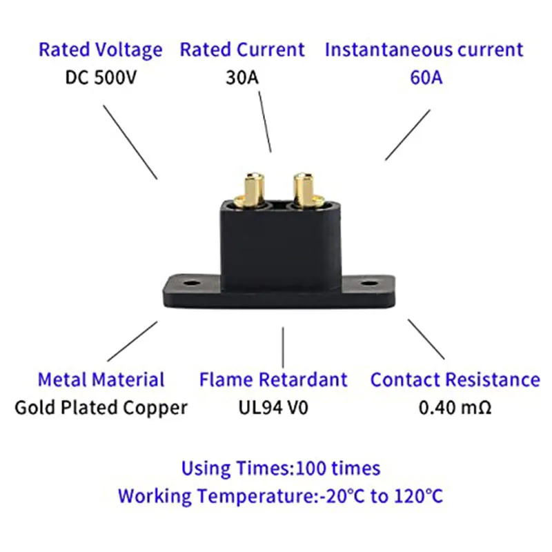 510 шт amass черный xt90e m батарея plug позол
