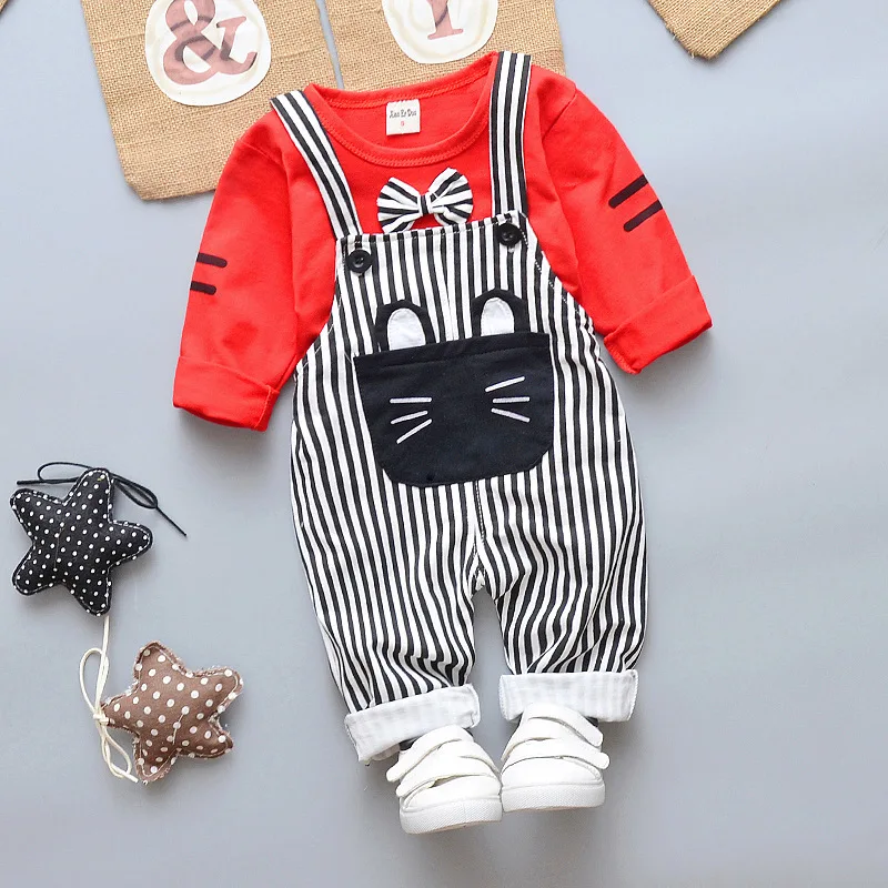 Коллекция 2018 года весенне-осенний костюм для маленьких мальчиков и девочек