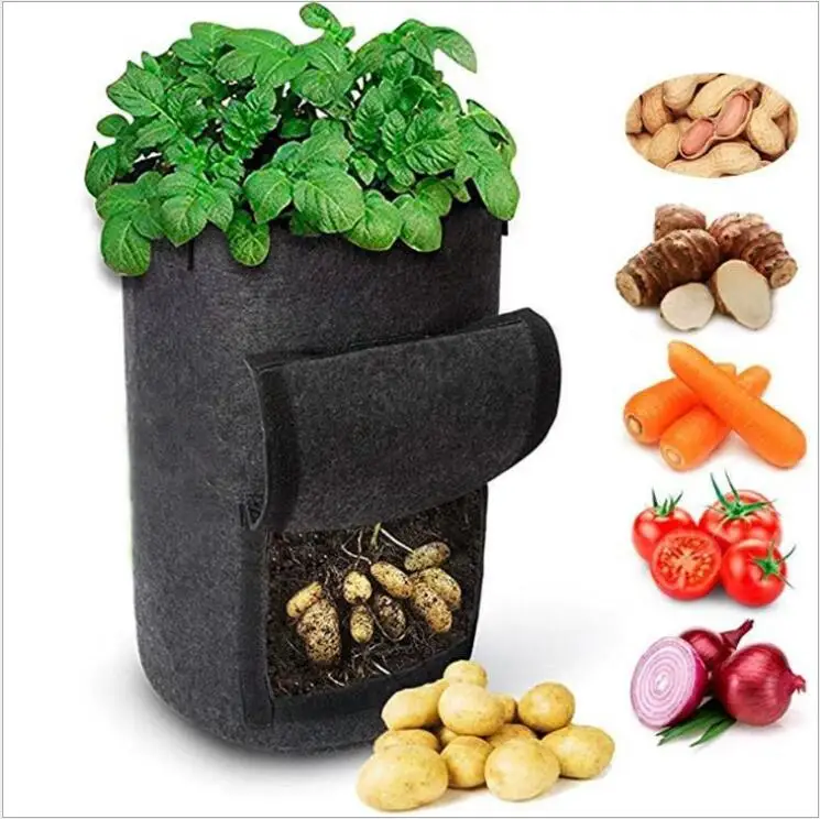 garden Plant Grow Bags jardin gardening biodegradable Nonwoven Cloth Pot Gardening Bag Vegetable Potato Planter | Дом и сад