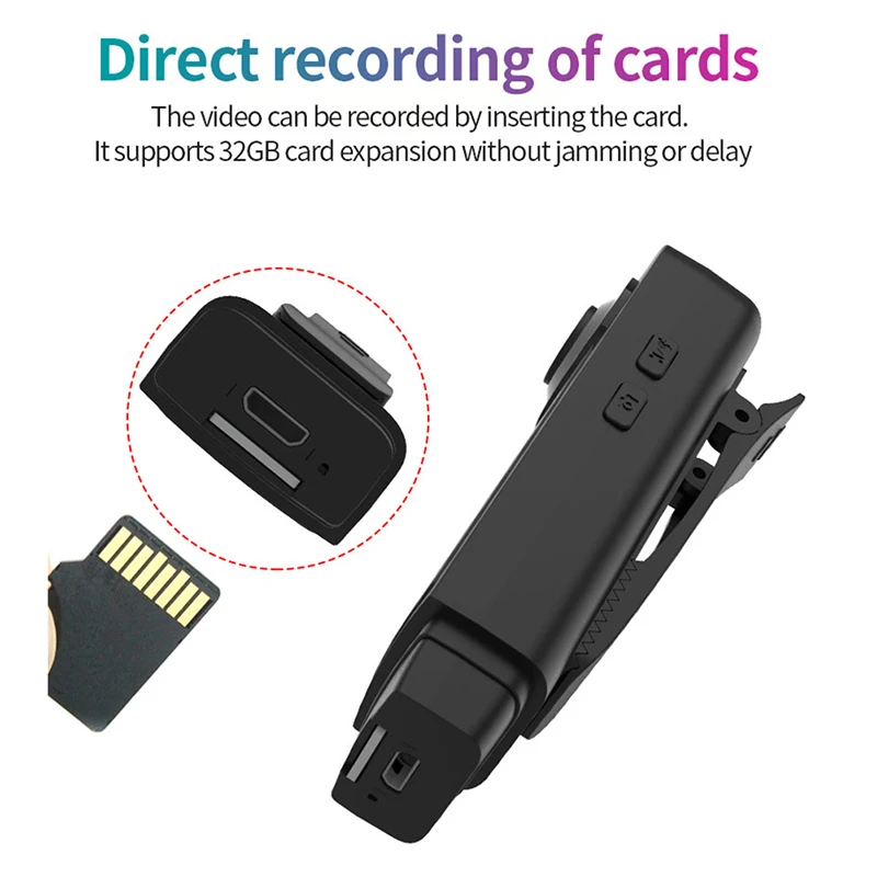 

USB Mini Camera Back Clip Motion DV Camera Video Recorder Home Security Camcorder 1000mAh