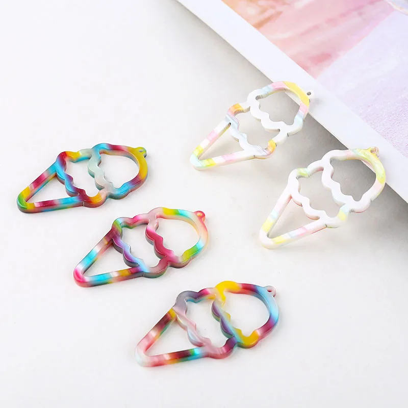 Новое поступление 30 шт./лот подвески в форме мороженого из акрила/уксусной