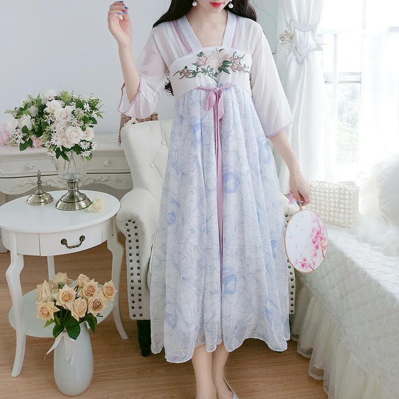 Новинка 2020 модное женское платье платья ханьфу в китайском стиле с вышивкой