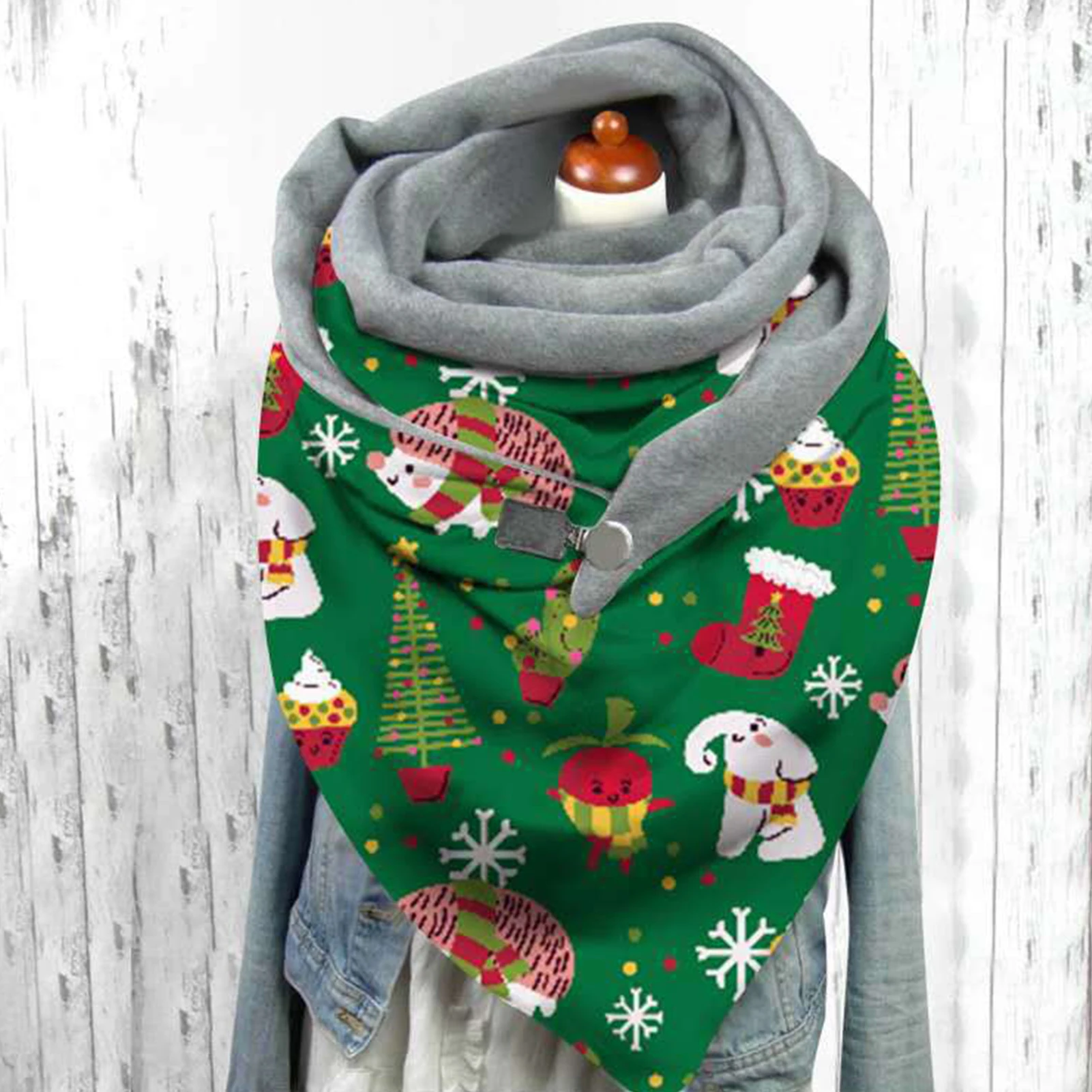 

Christmas Scarf for Women Men Xmas Print Winter Scarfs Neck Wrap Shawl Warm Scarves Shawl Wrap Christmas Gift 12 color