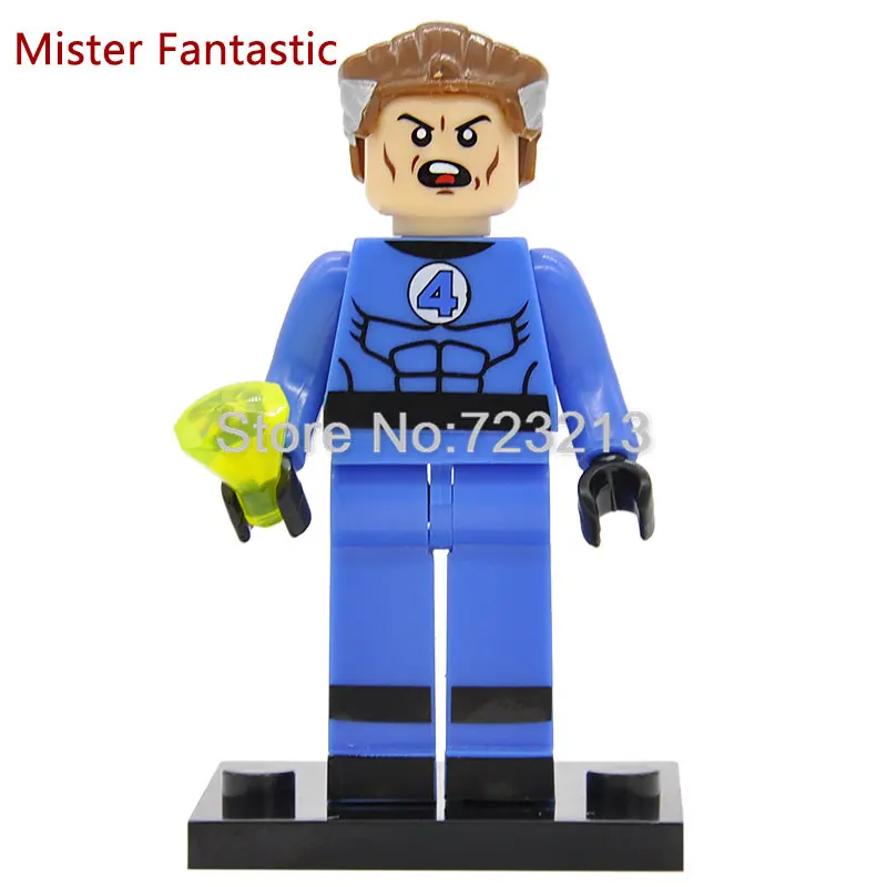 Mister Fantastic Супер герой фигурка Темный Феникс Cannonball Atom женщина Dormammu Mr Sinister DC Красная стрела Canari строительные блоки игрушки PG8059 - Цвет: Mister Fantastic