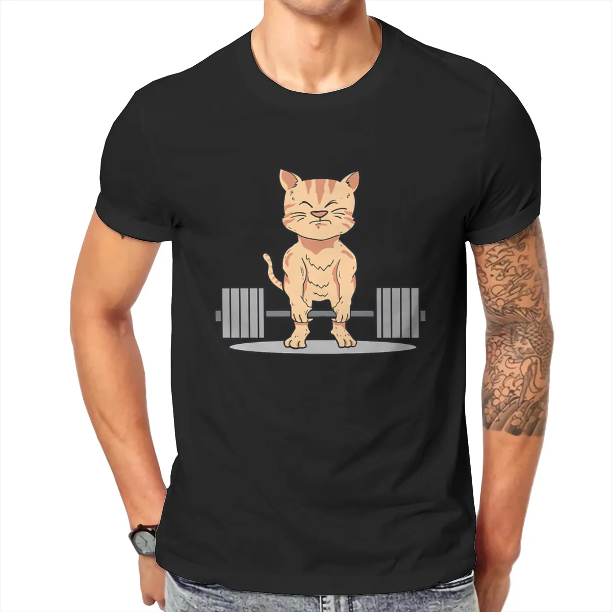 

Cats weight lifting bodybuilding Men's T-Shirt