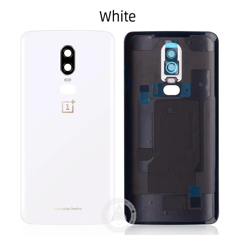 Корпус для Oneplus 6 задняя крышка для One Plus 6 Батарейная дверь настоящая задняя крышка стекло телефон Корпус чехол запасные части - Цвет: White