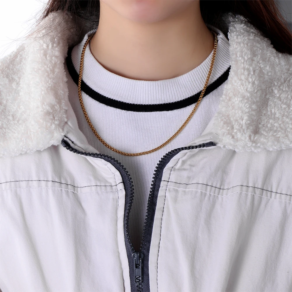 Простое модное ожерелье-цепочка в коробке мужское для мужчин ювелирные изделия