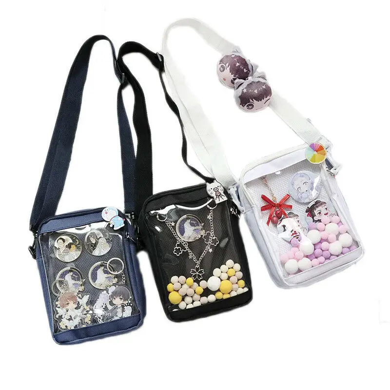 

Harajuku Kawaii Transparency Itabag Mini Messenger Japanese Sweet Lolita Shoulder Ita Bag Anime Cosplay Canvas Badge Doll Show