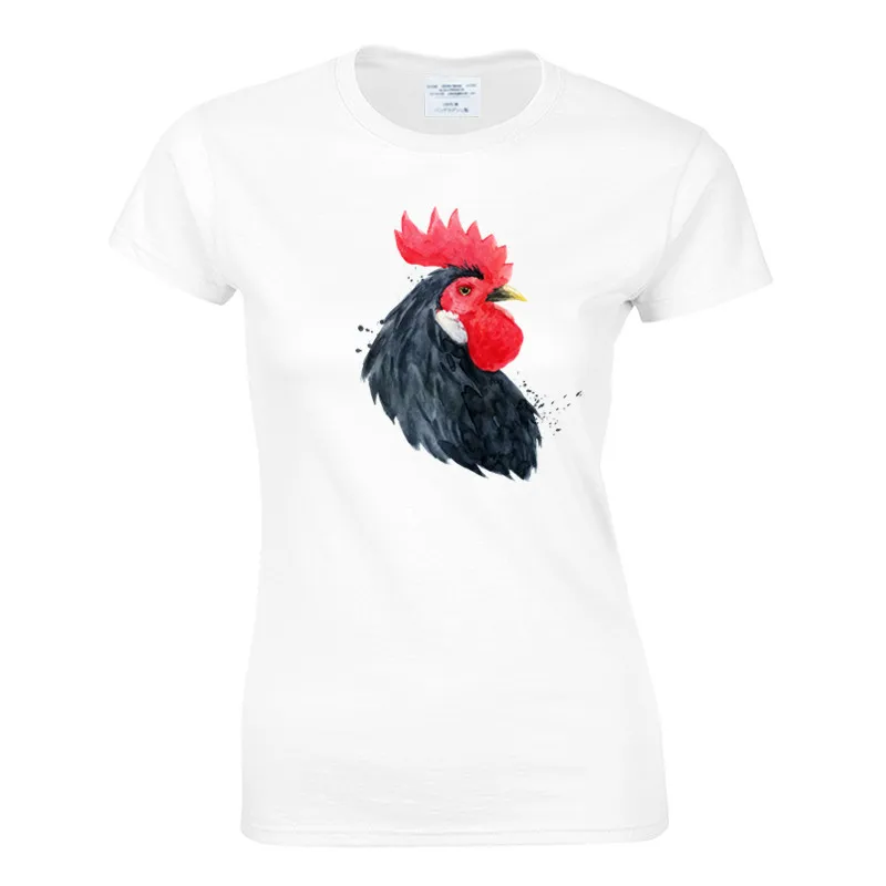 

2019 New Women Fashion Latest Cool Brand Animal Design T shirt Novelty Tops Chicken Head Printed Short Sleeve Tees